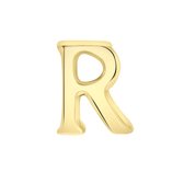 Gerecycled stalen goldplated charm letter - r