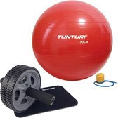 Tunturi - Fitness Set - Trainingswiel - Gymball Rood 90 cm