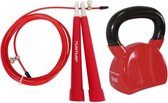 Tunturi - Fitness Set - Springtouw Rood - Kettlebell 10 kg