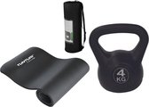 Tunturi - Fitness Set - Fitnessmat 180 x 60 x 1,5 cm - Kettlebell 4 kg