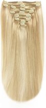 Remy Human Hair extensions straight 16 - bruin / blond 16/613