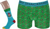 Kerst Boxershort + Sokken Cadeau SET SMerry Snackmas - Maat  S