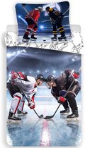 Sport Dekbedovertrek Ice Hockey - Eenpersoons - 140 x 200 cm - Multi