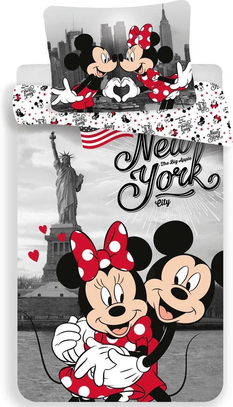 Disney Minnie Mouse Dekbedovertrek New York - Eenpersoons - 140  x 200 cm - Multi