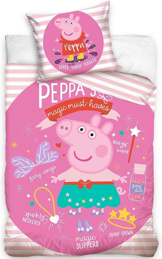 Peppa Pig Dekbedovertrek Magic Musthaves - Eenpersoons - 140x200 cm - Roze