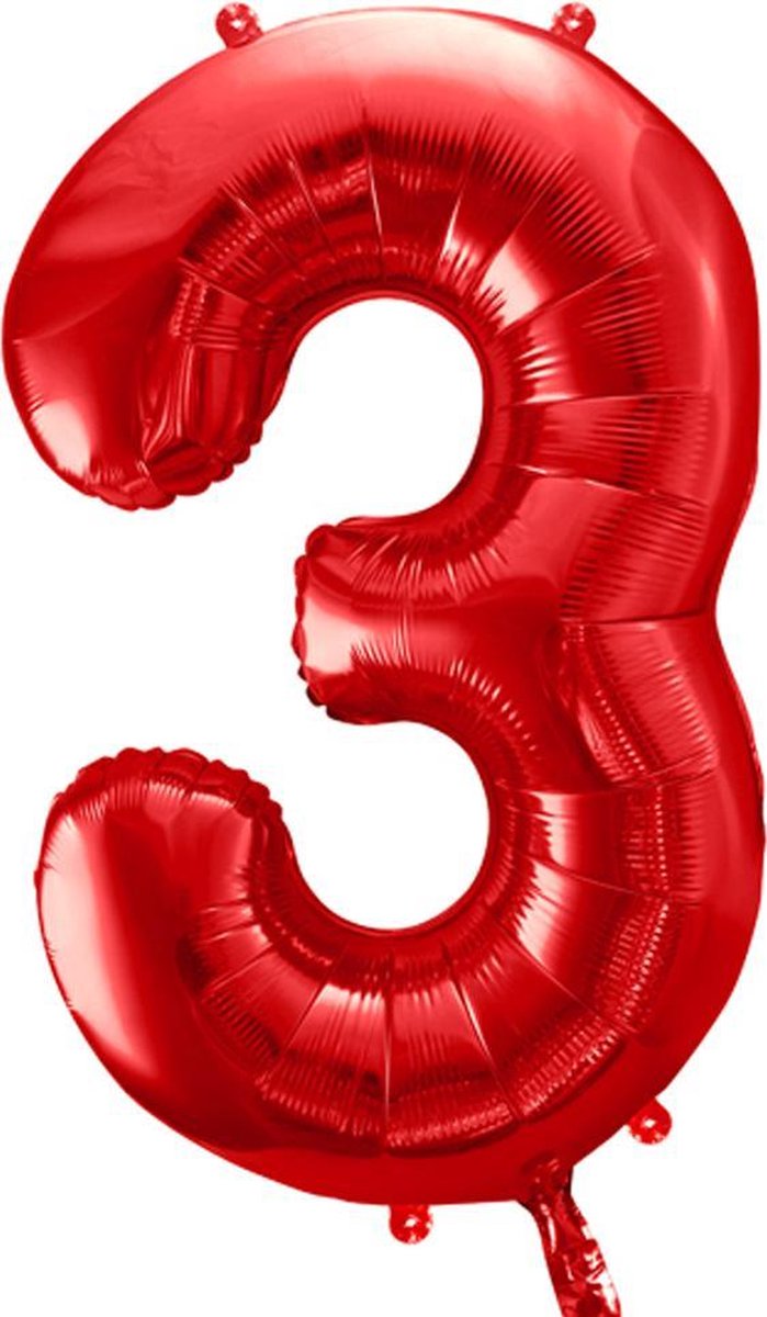 Cijfer 3 (86 cm) - Rood