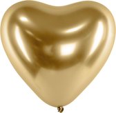 Ballons Coeur Or Brillant - 5 pièces