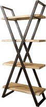 Boekenkast | xabia | acacia-hout | bruin | 90 x 40 x 200(h) cm