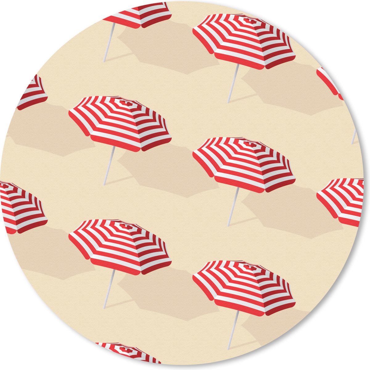 Muismat rond 30x30 cm - Mousepad Zomer - Parasol - Pastel - Ronde muismatten
