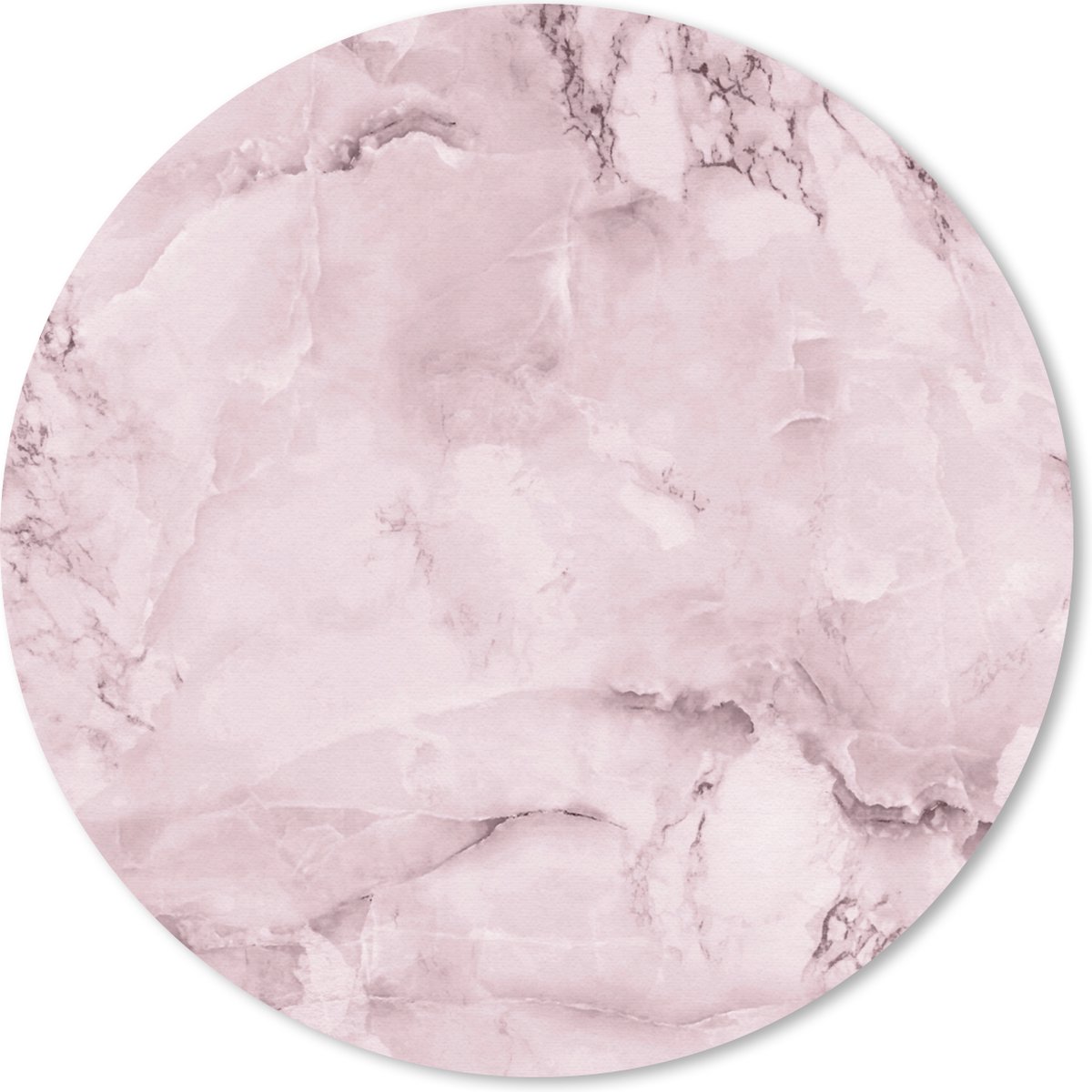 Muismat rond 20x20 cm - Mousepad Marmer - Plamuur - Roze - Ronde muismatten