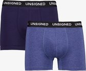 Unsigned heren boxershorts 2-pack blauw - Maat L