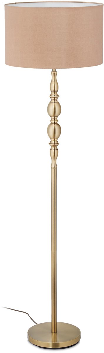 staande lamp woonkamer - E27 - met snoer - stoffen kap Ø 43 cm - vintage - 156 cm