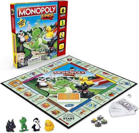 Thumbnail van een extra afbeelding van het spel Spellenbundel - 2 Stuks - Monopoly Junior & Skip-Bo