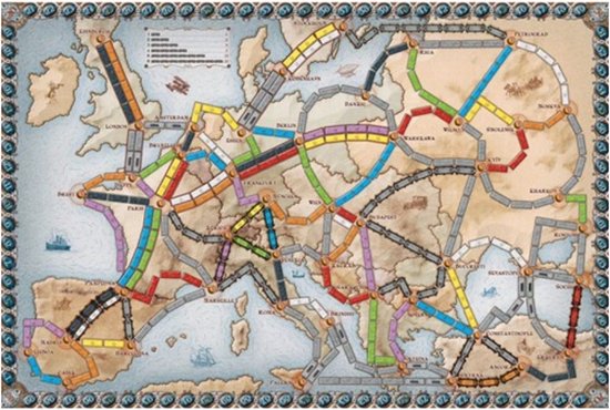 Thumbnail van een extra afbeelding van het spel Spellenbundel - Ticket to Ride - 3 Stuks - Basisspellen - Europa & USA & Rails and Sails
