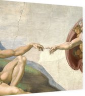 Schepping van Adam, Michelangelo Buonarroti - Foto op Dibond - 40 x 40 cm