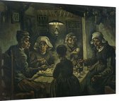 De aardappeleters, Vincent van Gogh - Foto op Dibond - 80 x 60 cm