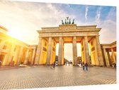 Brandenburger Tor bij zonsondergang in Berlijn - Foto op Dibond - 60 x 40 cm