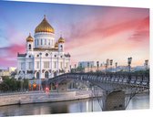 De kathedraal van Christus de Verlosser in Moskou - Foto op Dibond - 60 x 40 cm