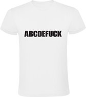 ABCDEFUCK | Heren T-shirt | Wit | Alfabet | Taal | Seks