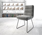 Gestoffeerde-stoel Abelia-Flex slipframe zwart fluweel grijs