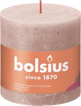 3 stuks Bolsius poeder roze rustiek stompkaarsen 100/100 (62 uur) Eco Shine Misty Pink