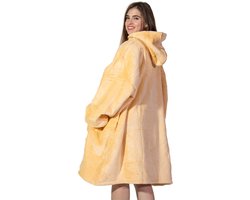 Comfies® Draagbare Deken - Hoodie Blanket huggle - Oversized - Fleece Sherpa - Hoge kwaliteit- Plaid cozy - Beige