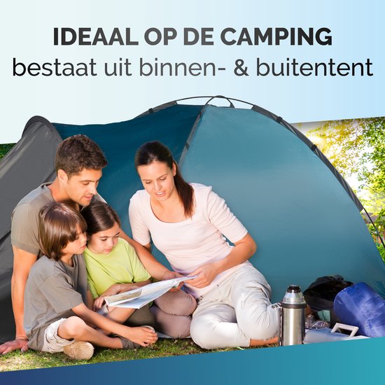 Dunlop Koepeltent 210X250X130Cm - Blauw/ Grijs - 4 Persoons van Dunlop — afbeelding 2