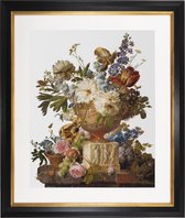 Thea Gouverneur - Borduurpakket met telpatroon - 580A - Voorgesorteerde DMC Garens - Bloemstilleven met albasten vaas, Gerard van Spaendonck, 1783 - Aida 7 kruisjes/cm- 65 cm x 50
