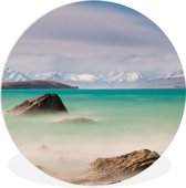 Cercle mural - Cercle mural Indoor - ⌀ 150 cm - Plastique - Montagnes - Water - Nouvelle-Zélande