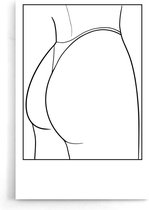 Walljar - Vrouwelijk lichaam II - Muurdecoratie - Poster