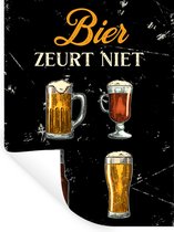 Muurstickers - Sticker Folie - Bier - Glas - Mancave - 30x40 cm - Plakfolie - Muurstickers Kinderkamer - Zelfklevend Behang - Cadeau voor man - Zelfklevend behangpapier - Stickerfolie