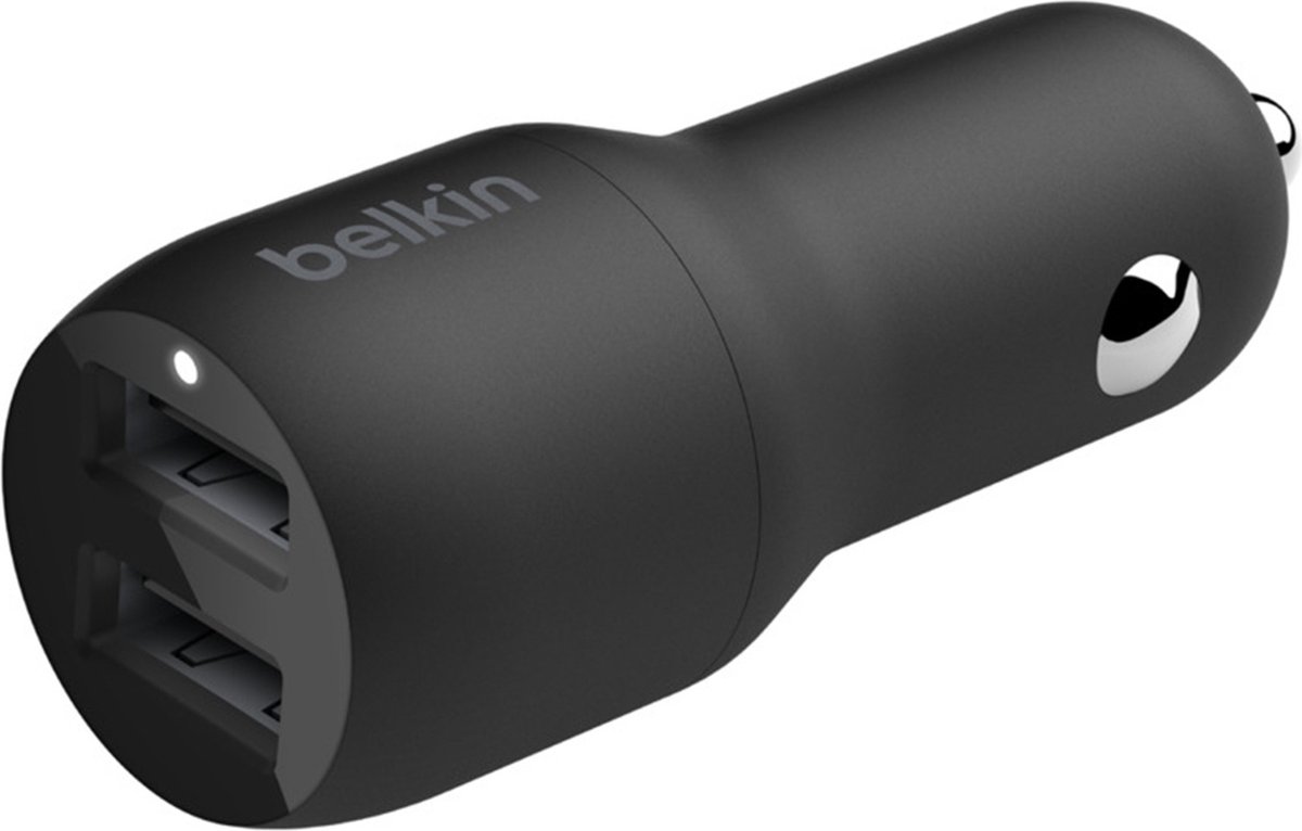 Belkin autolader met 2 poorten - 2.4A - 24W - Zwart