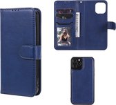 iPhone 12 - iPhone 12 Pro hoesje - MobyDefend Luxe 2-in-1 Wallet Book Case Met Uitneembare Backcover - Blauw - GSM Hoesje - Telefoonhoesje Geschikt Voor Apple iPhone 12 - iPhone 12 Pro