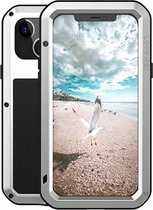 iPhone 13 Mini Hoes - Love Mei Metalen Case - Extreme Protection - Zilvergrijs - GSM Hoes - Telefoonhoes Geschikt Voor Apple iPhone 13 Mini