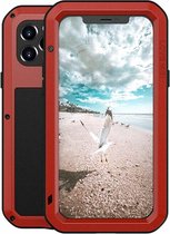 iPhone 13 Pro Hoes - Love Mei Metalen Case - Extreme Protection - Rood - GSM Hoes - Telefoonhoes Geschikt Voor Apple iPhone 13 Pro