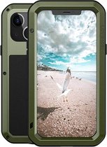 iPhone 13 Mini Hoes - Love Mei - Metalen Extreme Protection Case - Groen - GSM Hoes - Telefoonhoes Geschikt Voor: Apple iPhone 13 Mini