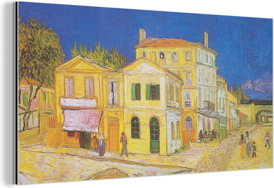 Wanddecoratie Metaal - Aluminium Schilderij Industrieel - Het gele huis