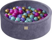 Piscine à balles ronde VELVET 90x30 - Grijs- Blauw incl 200 balles - Rose foncé, Or, Turquoise, Violet | Ballenbak.nl