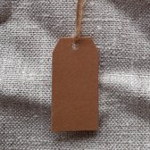 20 Kraft Cadeaulabels - Rechthoekige Label Blanco Kraft Met Schuine Hoekjes - Kartonnen Labels Met Jute Touwtje 20 cm - Kartonnen Etiketten