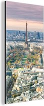 Wanddecoratie Metaal - Aluminium Schilderij Industrieel - Parijs - Eiffeltoren - Stad - 20x40 cm - Dibond - Foto op aluminium - Industriële muurdecoratie - Voor de woonkamer/slaapkamer