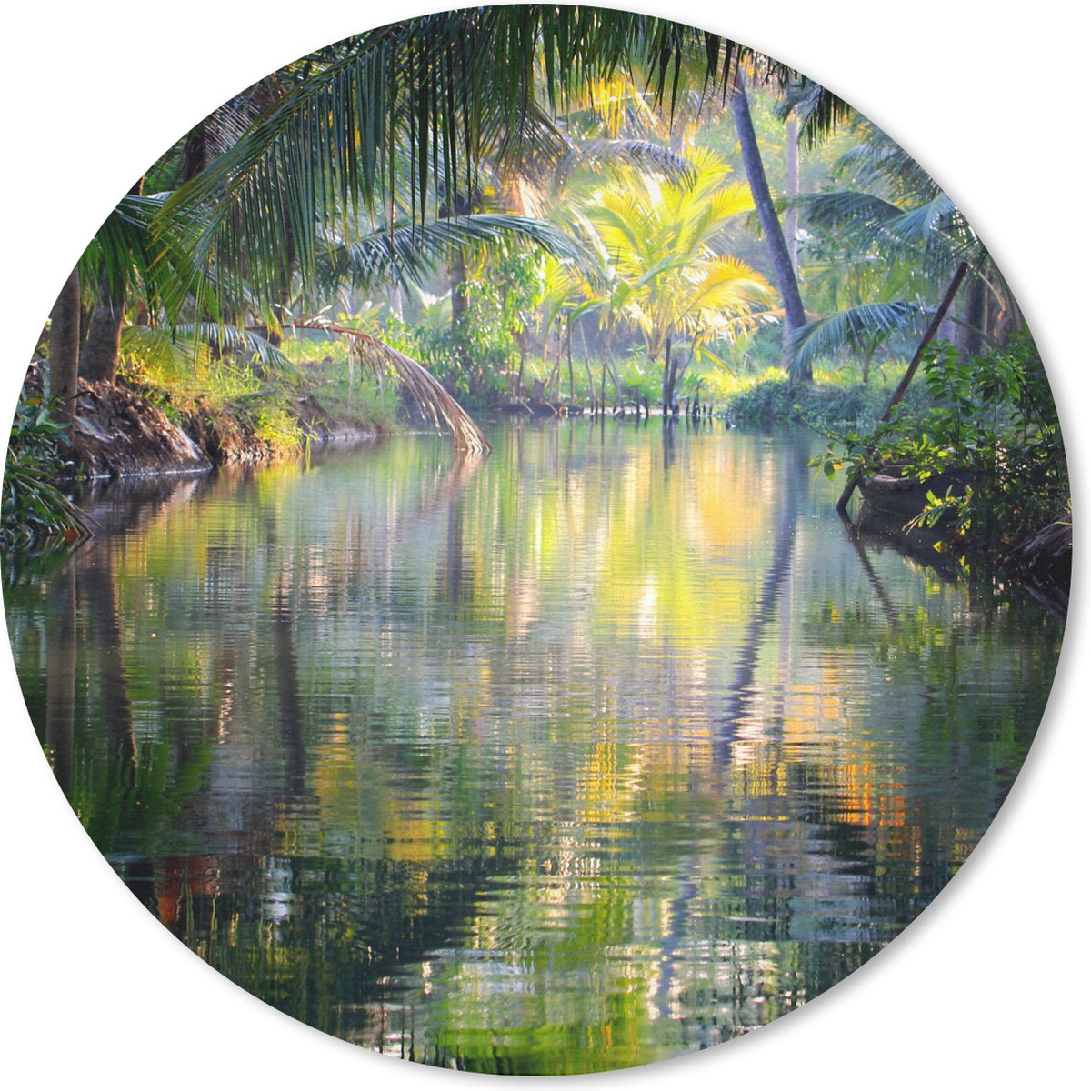 Muismat rond 50x50 cm - Mousepad Tropische weerspiegeling - Ronde muismatten