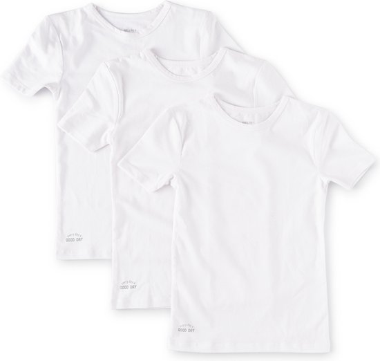 Little Label T-shirt Garçons Wit - 3 pièces - Ensemble de valeur - Taille 146-152 - Katoen BIO doux