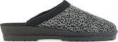 Rohde Vrouwen Canvas Leopard Harde zool  Pantoffels / open Sloffen - 2290 - Antraciet - Maat 42