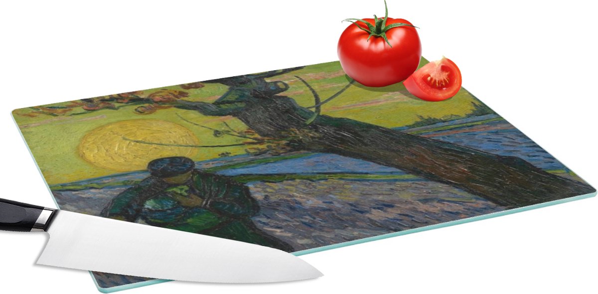 Glazen Snijplank - 39x28 - De zaaier - Vincent van Gogh - Snijplanken Glas