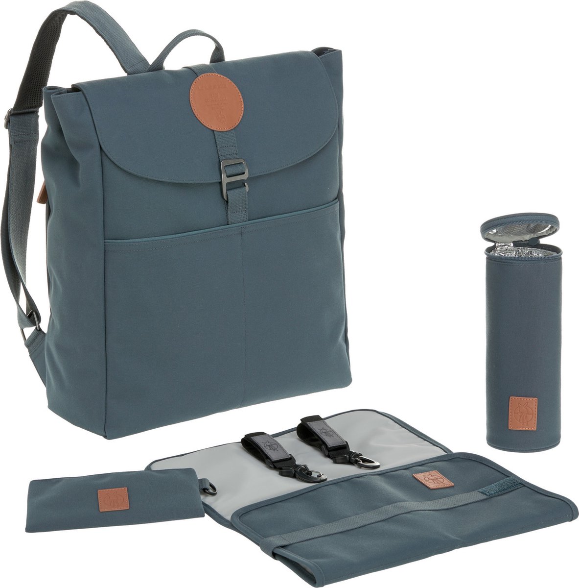 Lässig - Luiertas Adventure Backpack - Petrol - maat Onesize