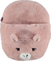 Grote voetenwarmer slof varkentje roze one size 30 x 27 cm - Dierensloffen/dierenpantoffels