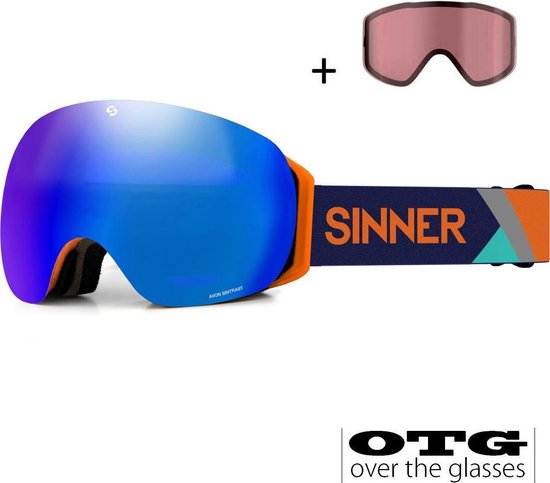 SINNER Avon Skibril - Oranje - Blauwe SINTRAST Lens + Extra Oranje SINTRAST  Lens | bol.com