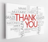 Onlinecanvas - Schilderij - Dank U Word Cloud Vector Achtergrond. Talen Art Horitonzal Horizontal - Multicolor - 50 X 40 Cm