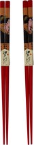 DongDong - Eetstokjes Japanse stijl - 2 paar - Geisha motief - 22,5 cm