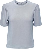 Only T-shirt Onllippi S/s Glitter Puff Top Jrs 15227236 Cashmere Blue Dames Maat - XL
